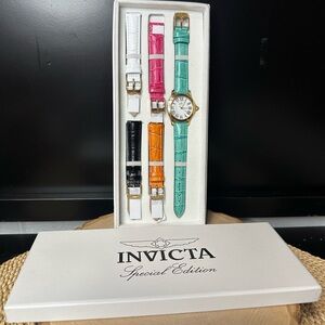 Invicta Special Edition Angel Watch Set with Extra Colorful Bands Straps